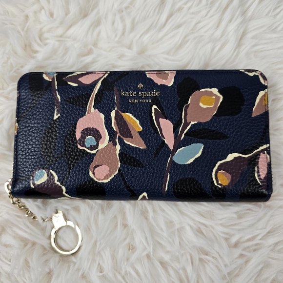 Kate Spade Zip Around Wallet Briar Lane Paper Rose - Picture 2 of 15